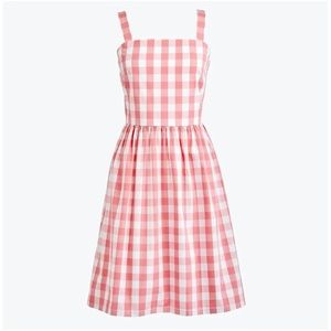 J. Crew Cotton Blend Gingham Print Full Skirt  Sleeveless Sundress Style L2396
